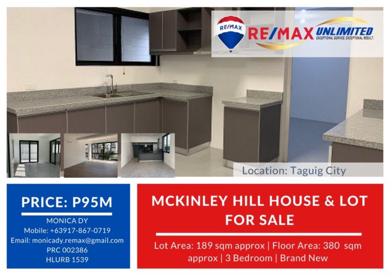 MC KINLEY HILL, BGC House & Lot For Sale Remax Unlimited