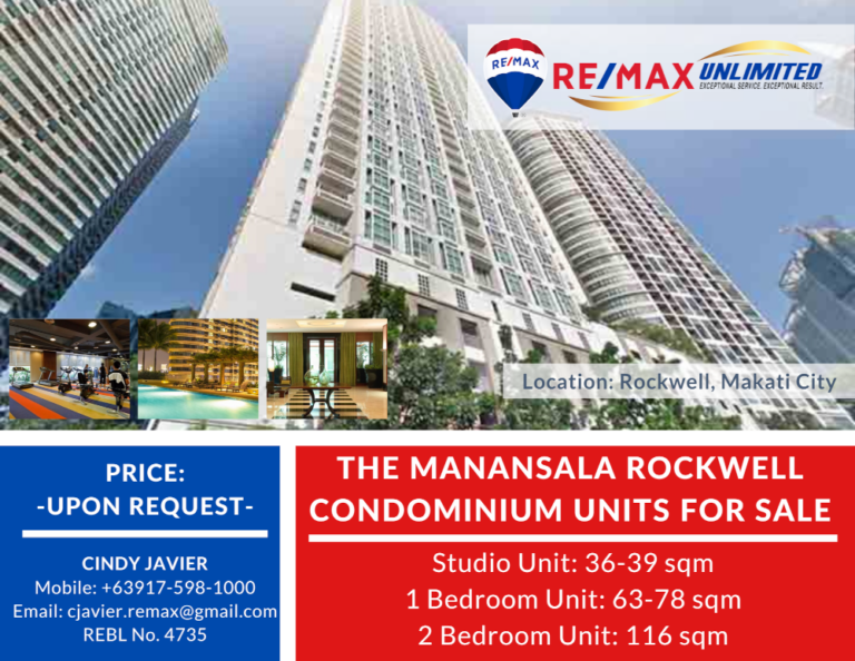 RS0001 The Manansala Rockwell, Condominium Units For Sale Remax Unlimited